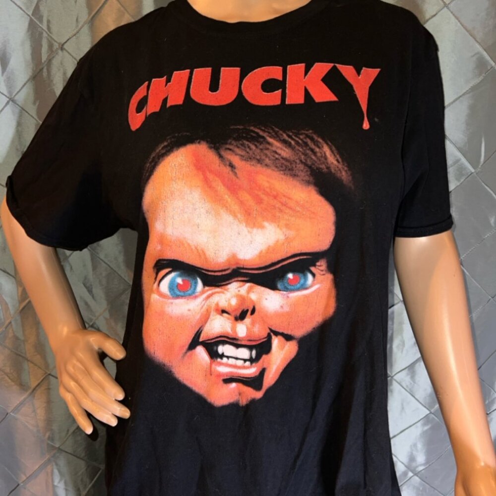 Authentic Chucky‎ Promotional Unisex Large Black Horror Short Sleeve T-Shirt